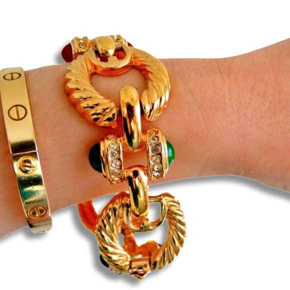 Archive Givenchy Gold Cabochon Bangle Givenchy Women Bracelet 